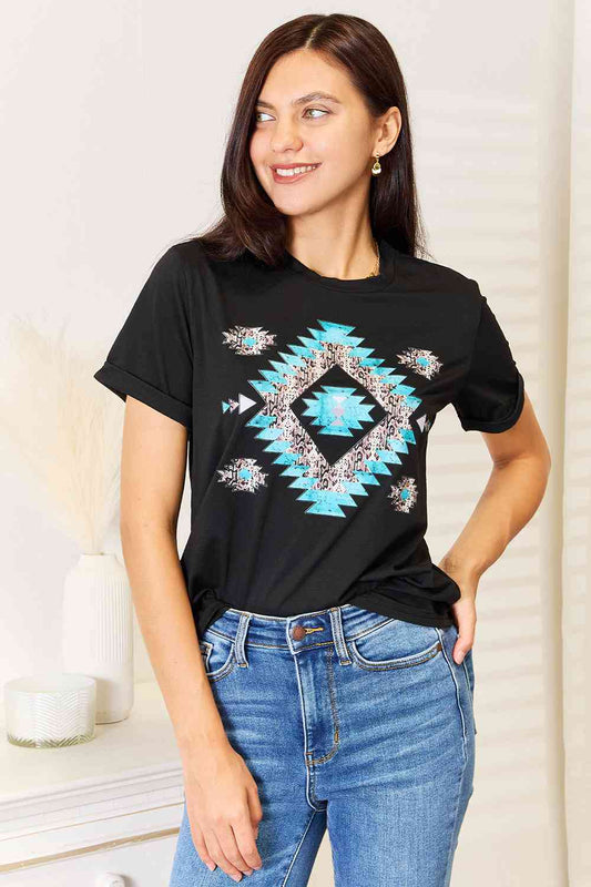 Simply Love Graphic Short Sleeve T-Shirt in Black