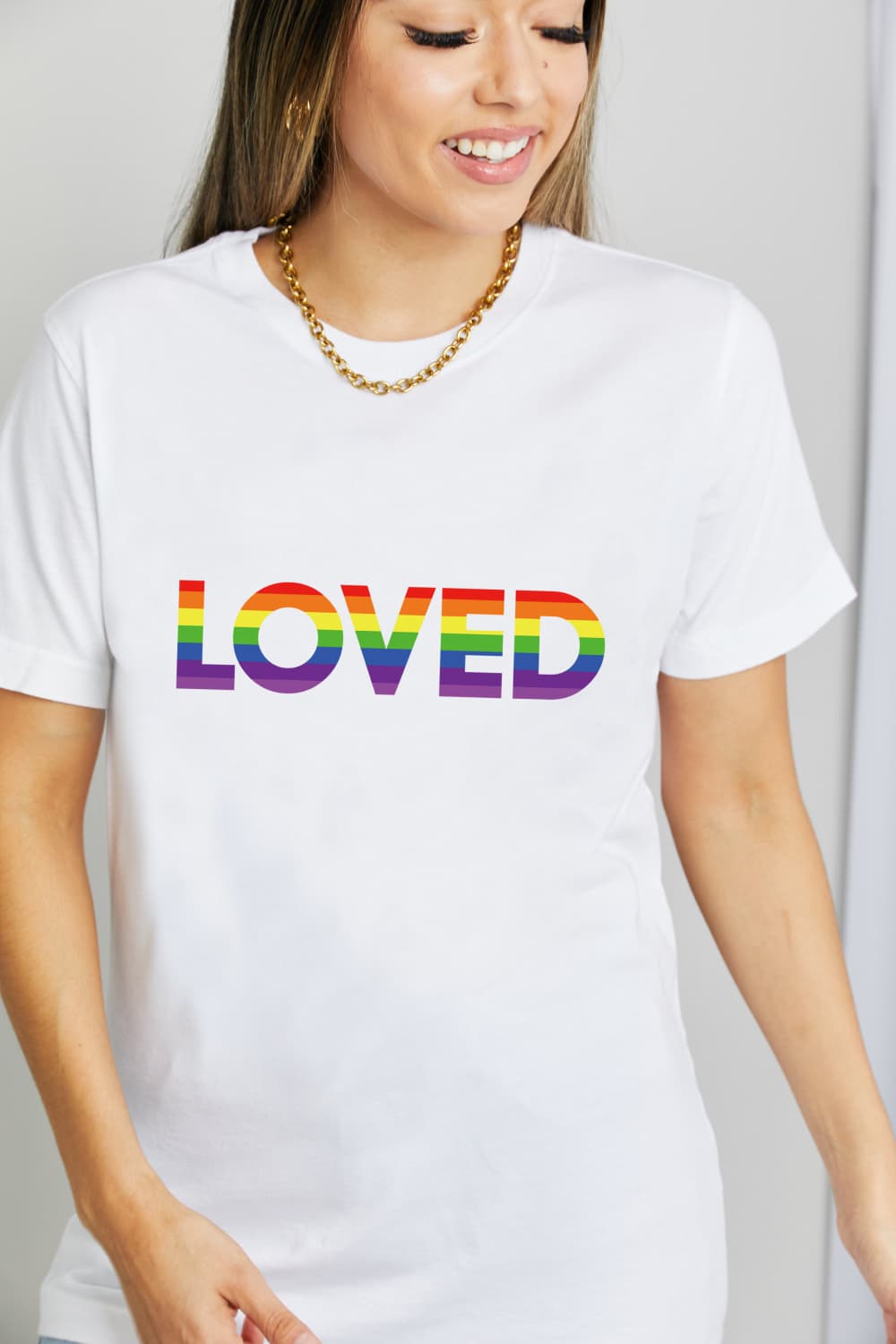 Simply Love “LOVED” Graphic 100% Cotton T-Shirt