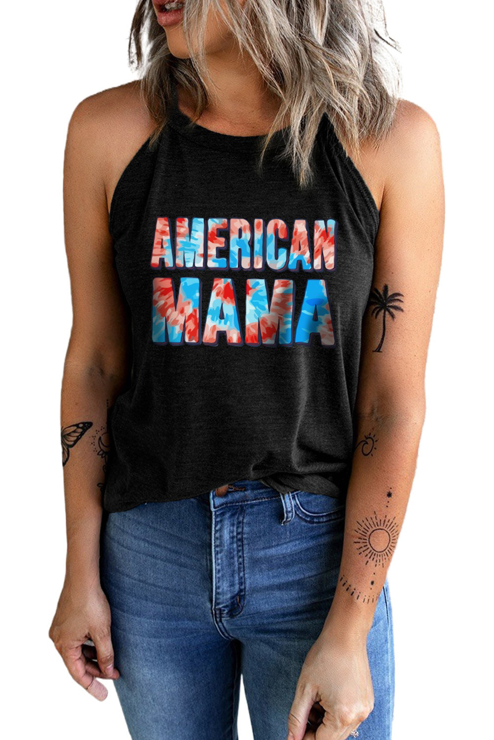 AMERICAN MAMA Tie Dye Graphic Tank