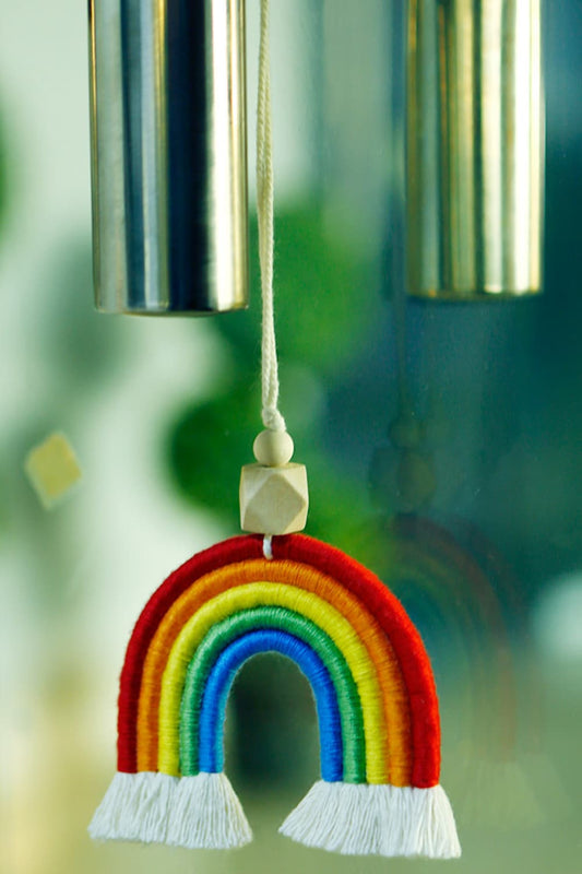 Rainbow Fringed Long Keychain