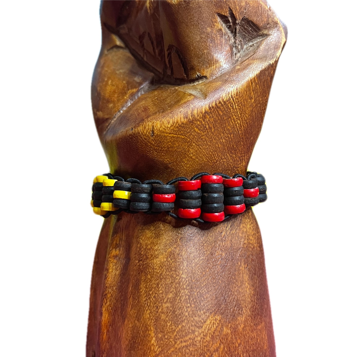 Rasta Bracelet “All Seeing Eye” Black Coconut Islander Tribal Stretch Cuff